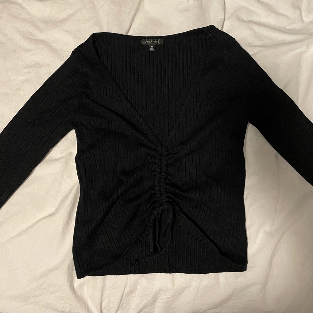 Dynamite Ruched Front Long Sleeve